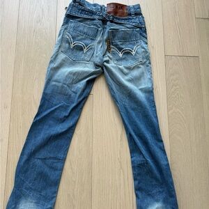 Edwin Straight Leg Jeans in Washed Blue